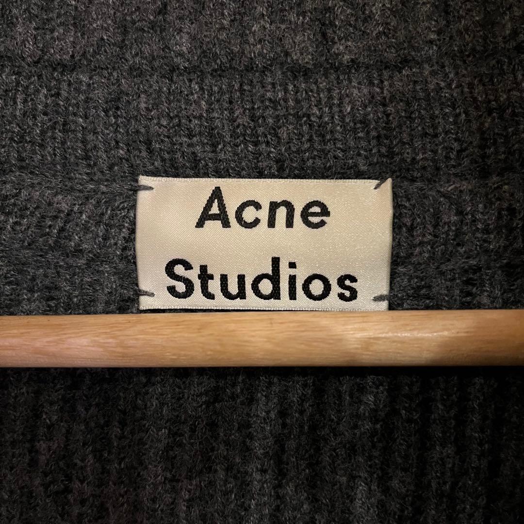 値下 Acne Studios ハーフジッププルオーバーニット セーター グレー