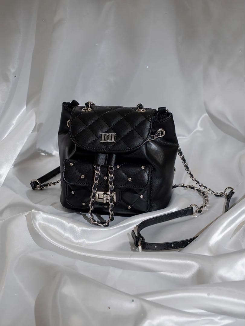 キルティングビジューミニリュック　ブラック　ダーリッチ　Darich キルティングビジューミニリュック（バックパック/リュック）｜Darich