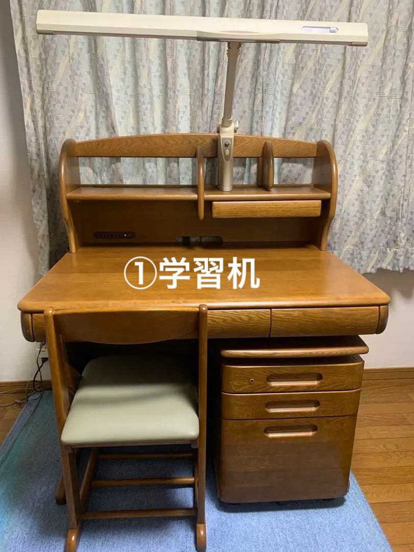 美品 浜本工芸学習机4点セット ①学習机本体 - メルカリ
