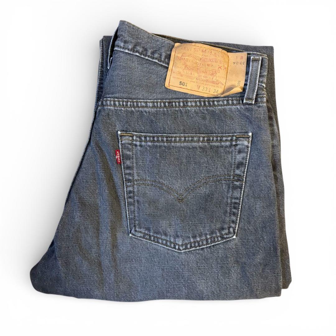 希少✨Levi's リーバイス 501 先染め ブラック USA 90s W33 90s USA製 Levi'sリーバイス 501 先染め ブラック デニムパンツ w33