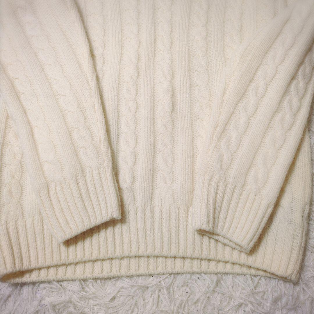 ザノーネ メンズ チルデンニット ケーブルニット サイズ48 Lサイズ相当