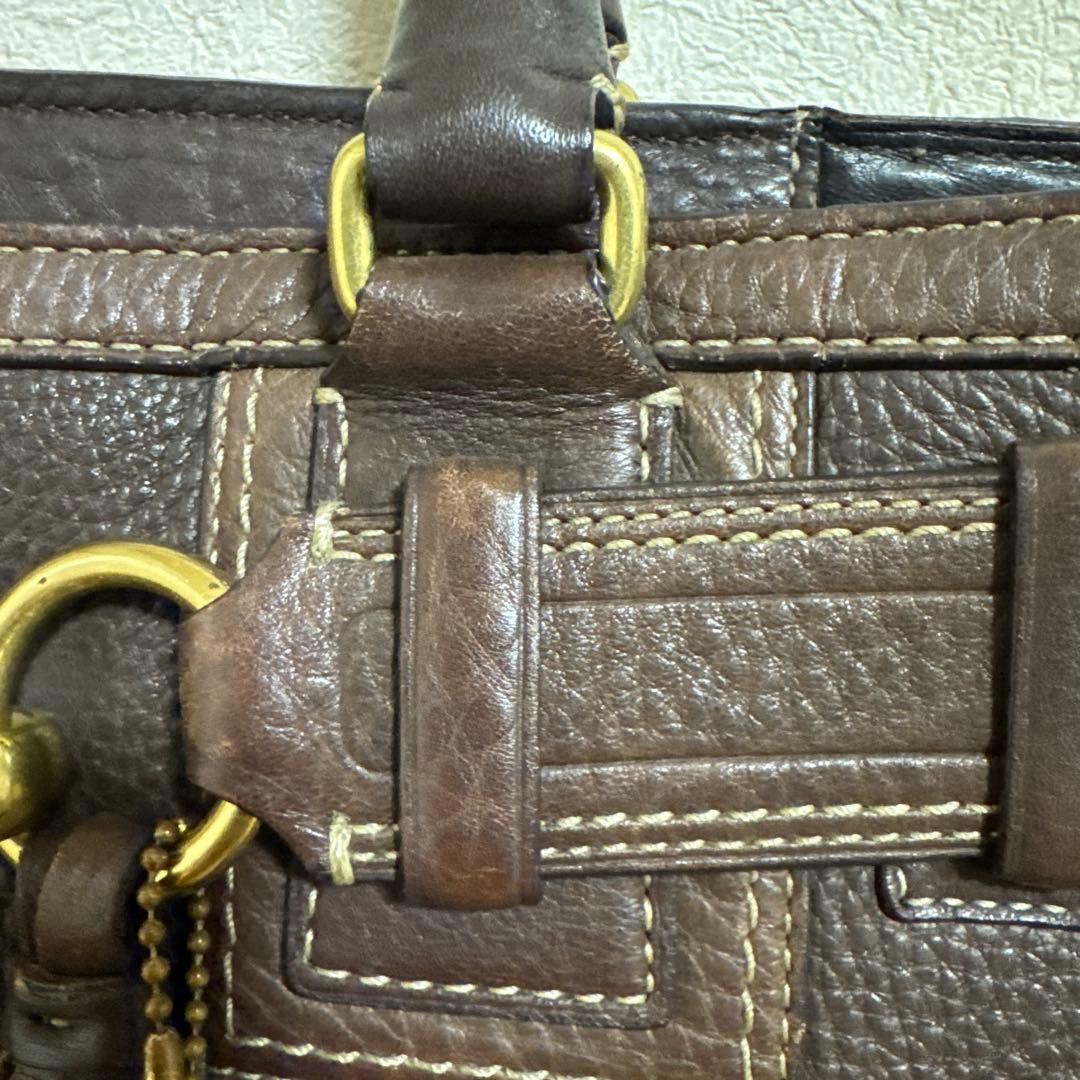 COACH コーチ トート ハンドバッグ キャリーオール レザー ブラウン A4