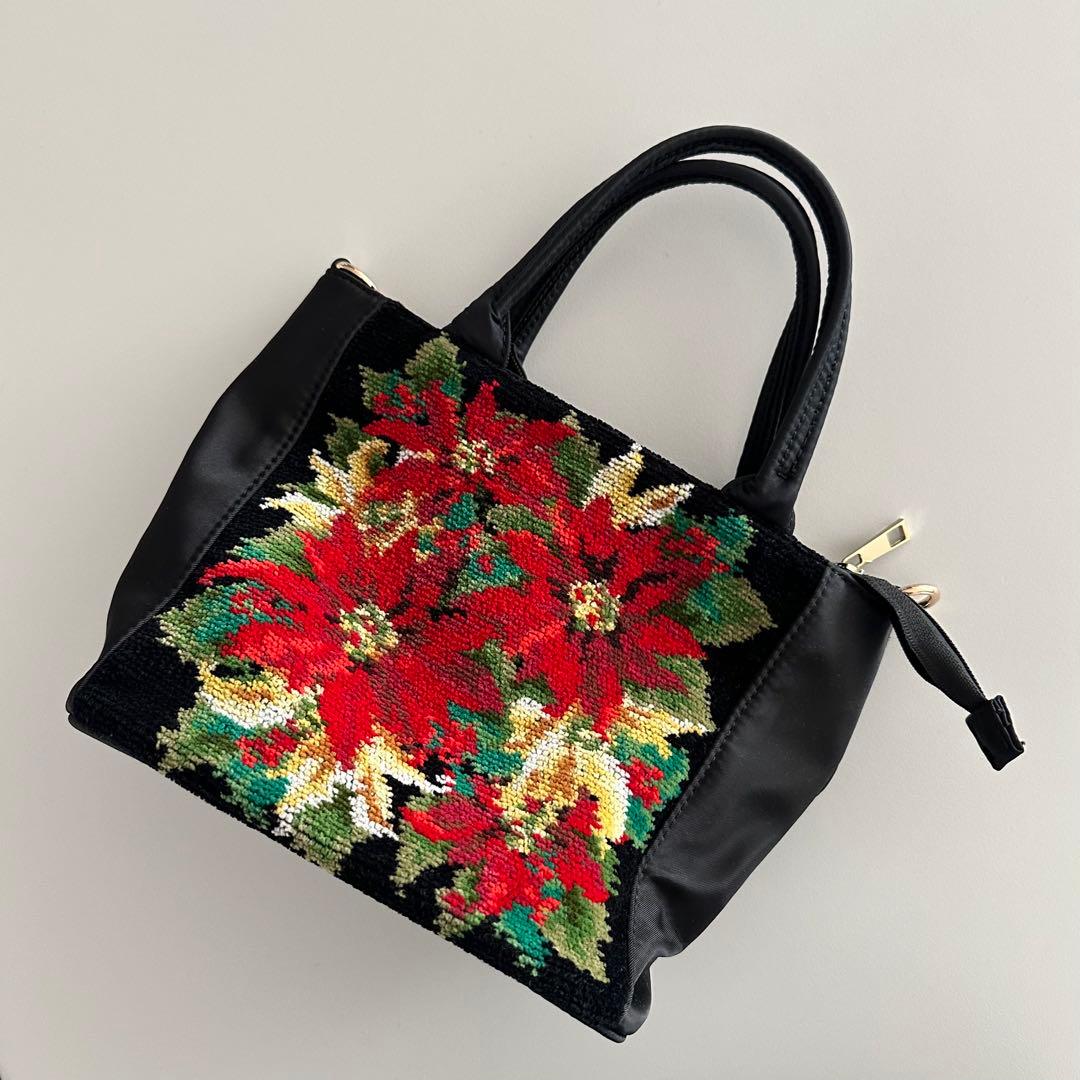 新品】FEILER フェイラー ハンドバッグ 花柄 ブラック ショルダー