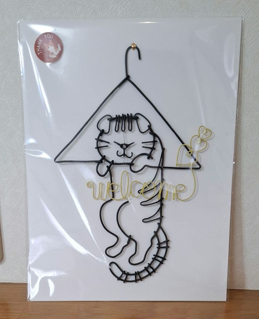 ワイヤーアート　ワイヤークラフト　ハンガー猫　inutade 上質なワイヤーアート 猫】ワイヤーアート ワイヤークラフト 針金