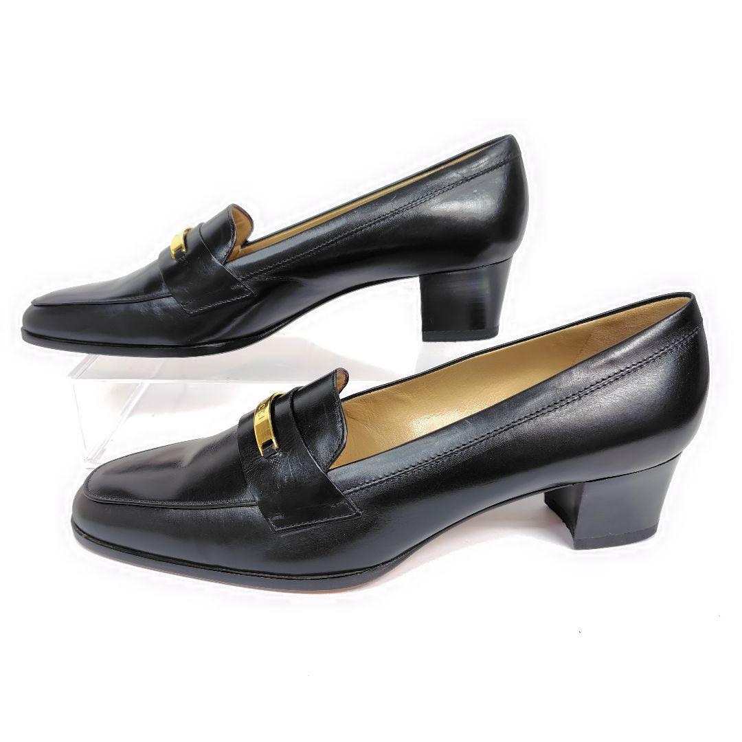 ☆katxxx様☆グッチ ローファー 38C パンプス ロゴ プレート レザー