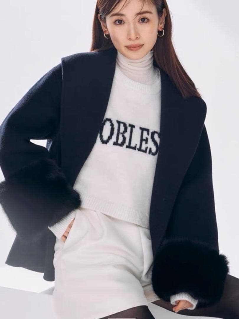 Apuweiser-richeアプワイザーリッシェ 袖ファーショートリバーコート