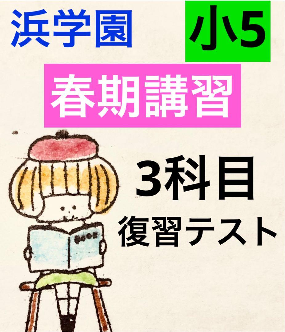 浜学園 小5 春期講習 復習テスト 国語、算数、理科 - メルカリ