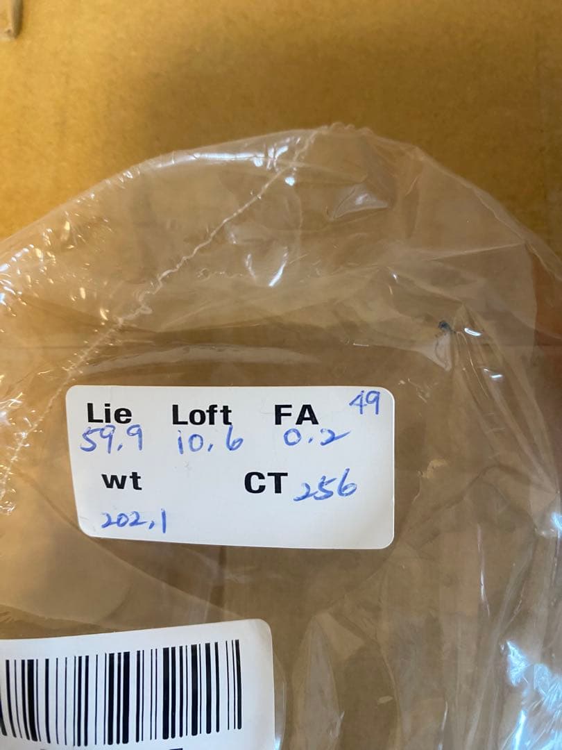 CT256ツアー支給品ステルス2 スペックシート付 ロフト10.5リアル10.6