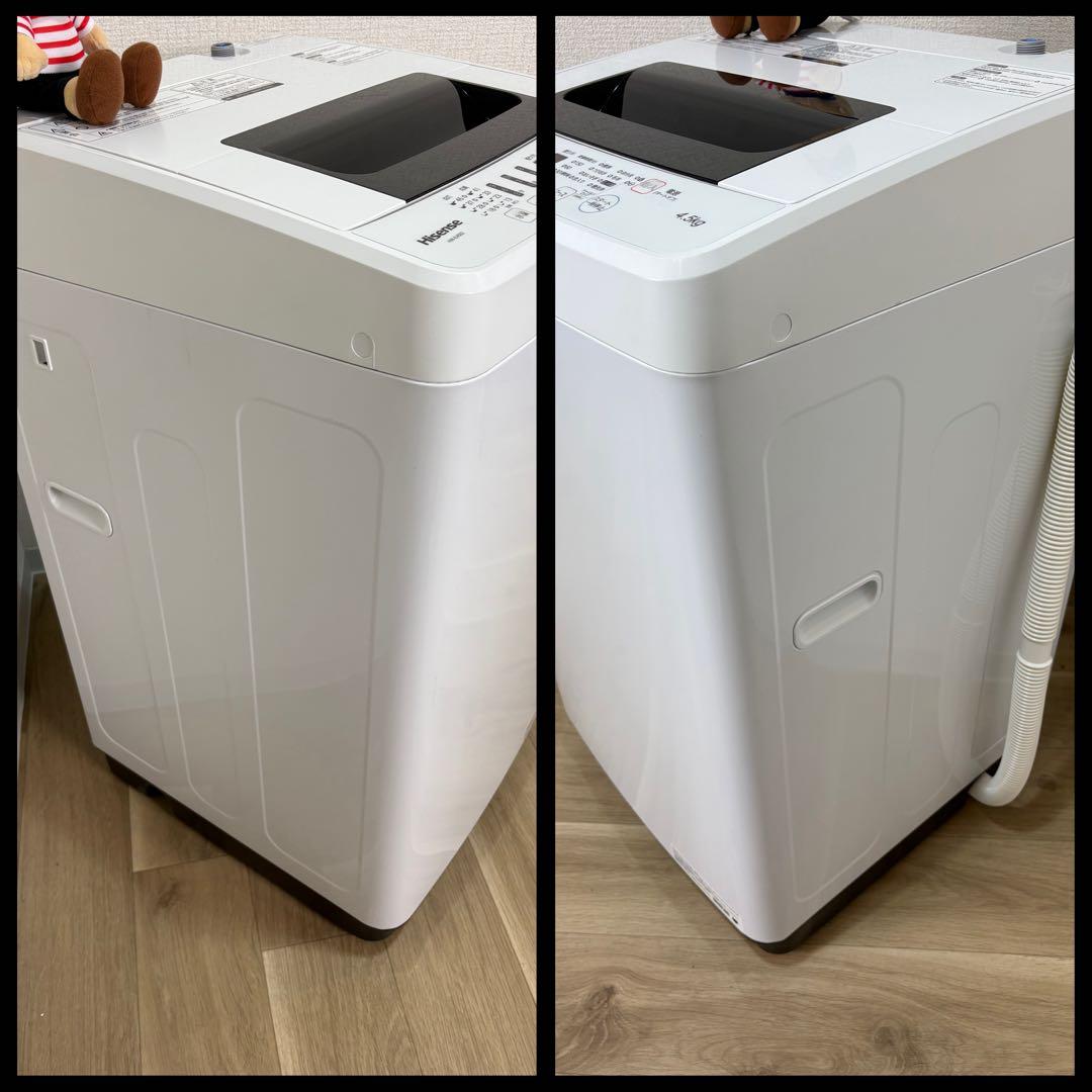 大阪市送料無料‼️洗濯機2019年製 Hisense 4.5kg クリーニング済