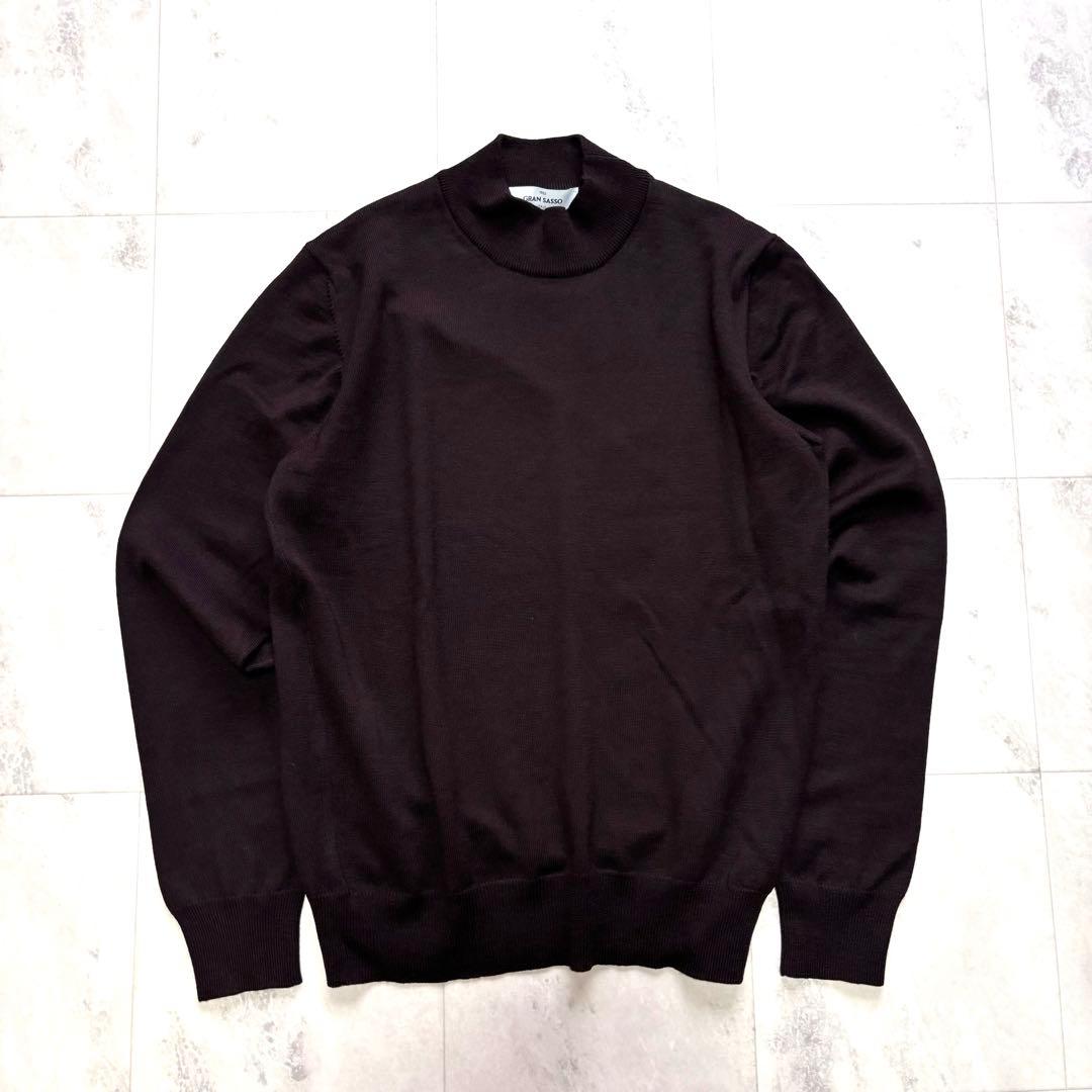 ほぼ未使用】グランサッソ モックネックニット イタリア製 44 ダーク