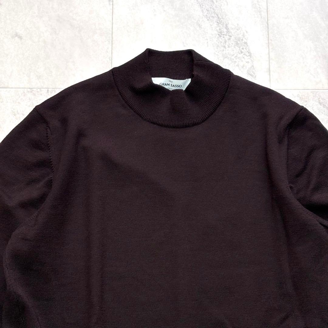 ほぼ未使用】グランサッソ モックネックニット イタリア製 44 ダーク