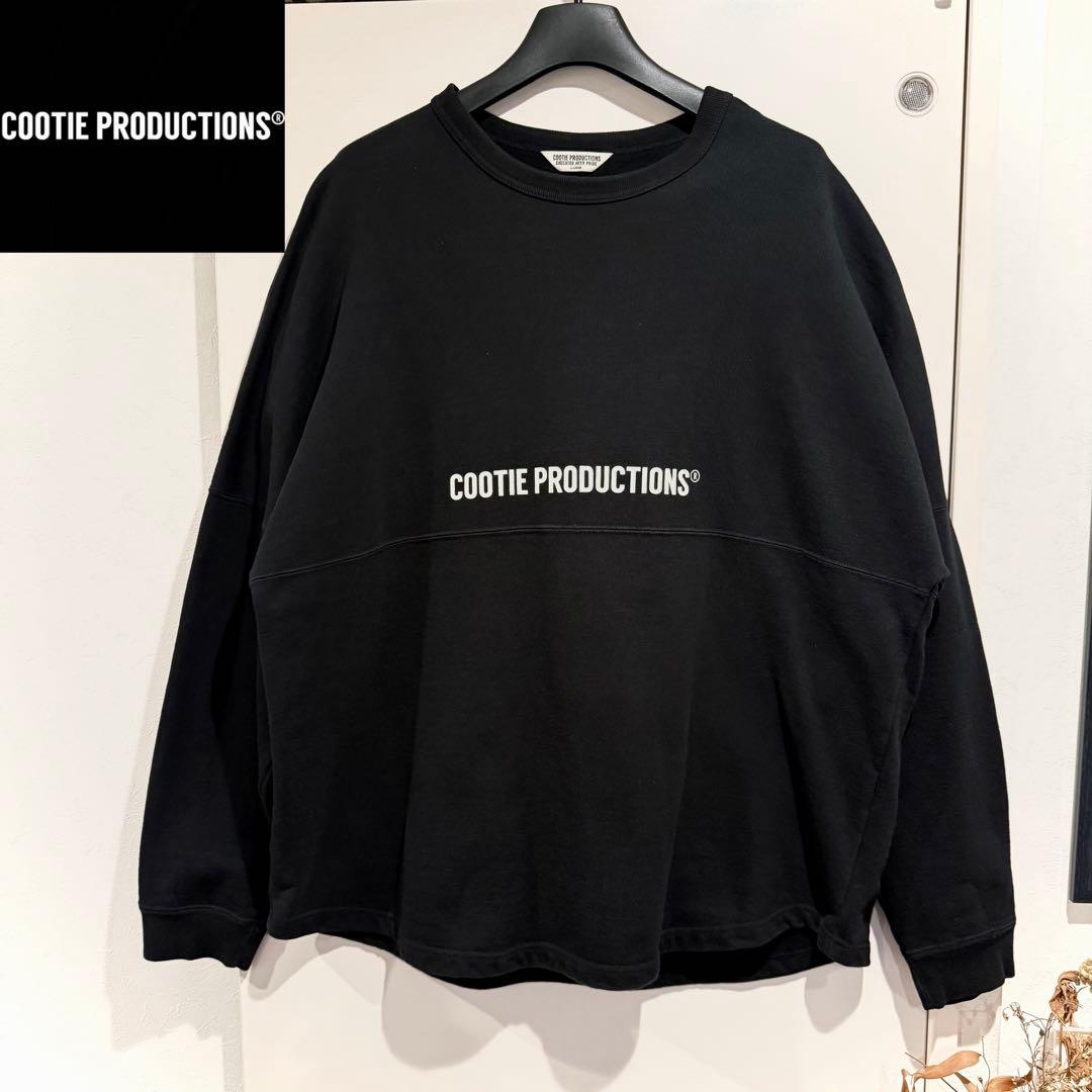 美品‼️クーティー COOTIE スウェット ブラック ロゴ L クルーネック