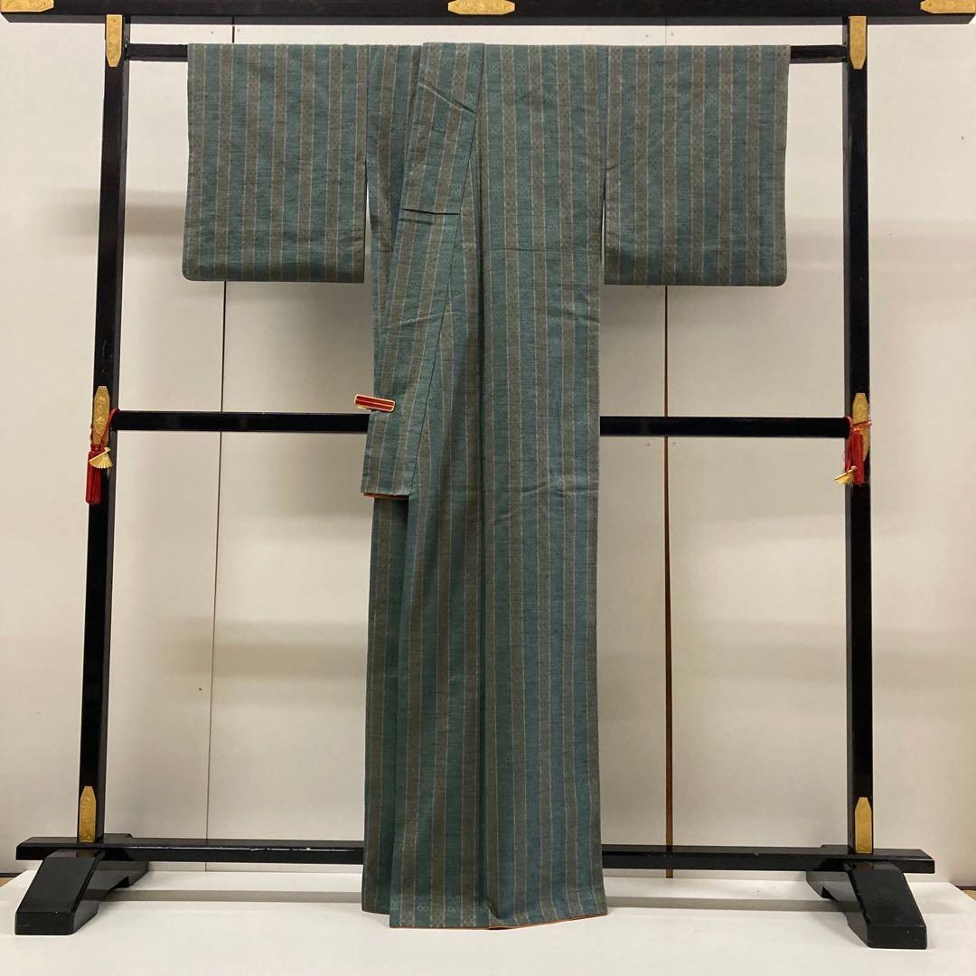 花織 越後花織 裄68 美しい花 ガード加工 正絹AK-3756