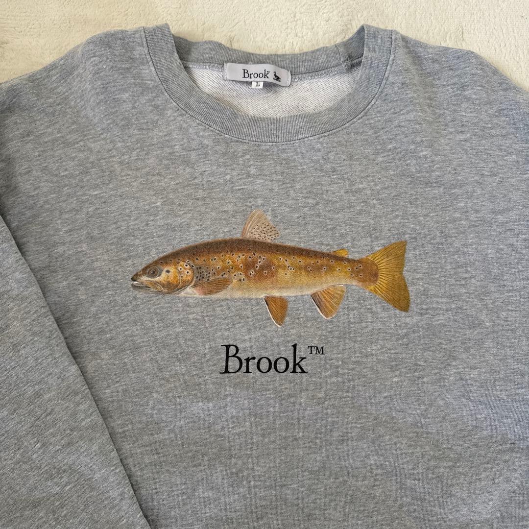 Brook 魚プリント グレー スウェット L - メルカリ