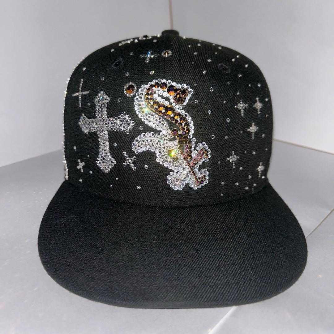 プ*A様 ジュエルキャップブラック ストリート （ホワイトソックス） LP 59FIFTY MLBオンフィールド シカゴ・ホワイトソックス ゲーム