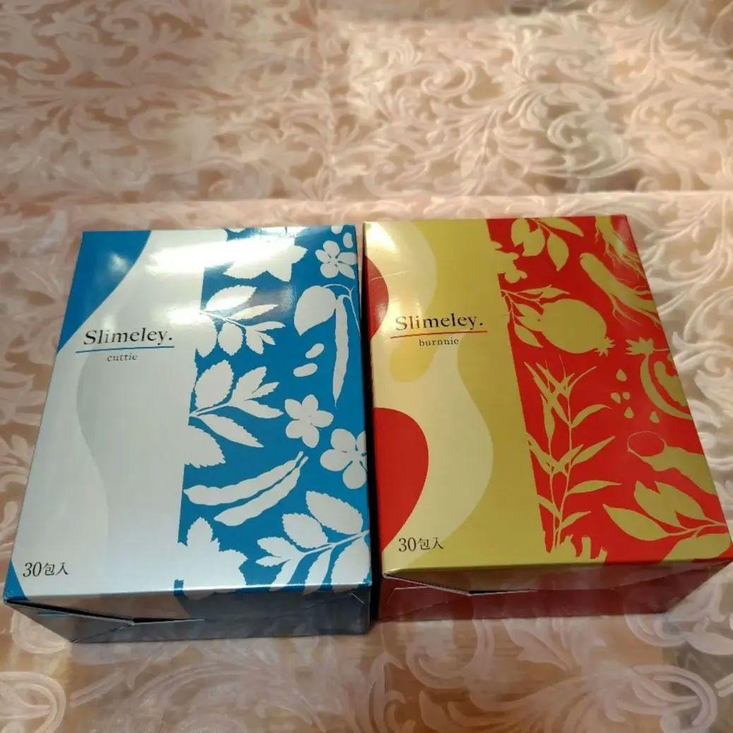 【新品　未使用】Slimely ・cutie（青箱）・burnie（赤箱）セット 新品 未使用】Slimely ・cutie（青箱）・burnie（赤箱）セット - メルカリ