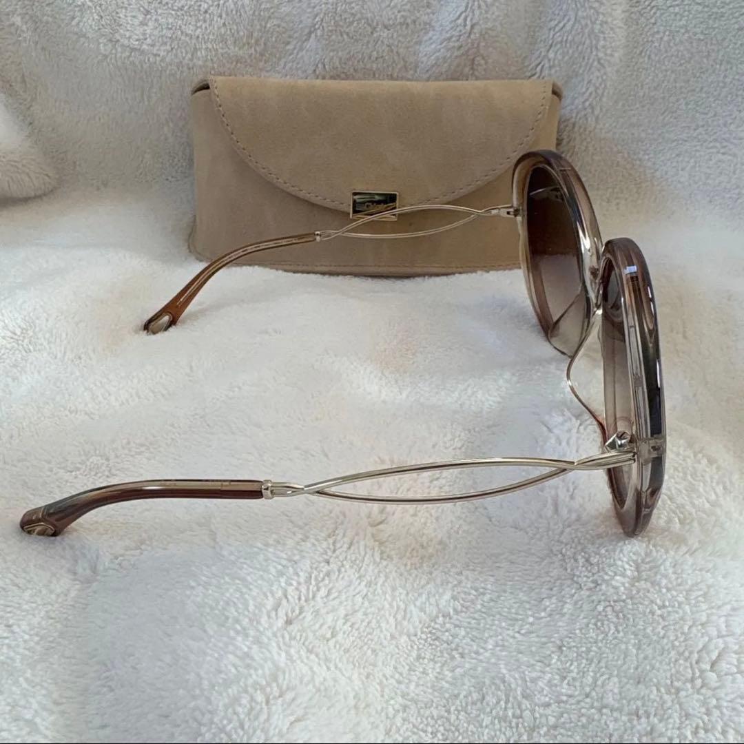 Chloe クロエ ブラウン オーバーサイズ サングラス ケース付き - メルカリ