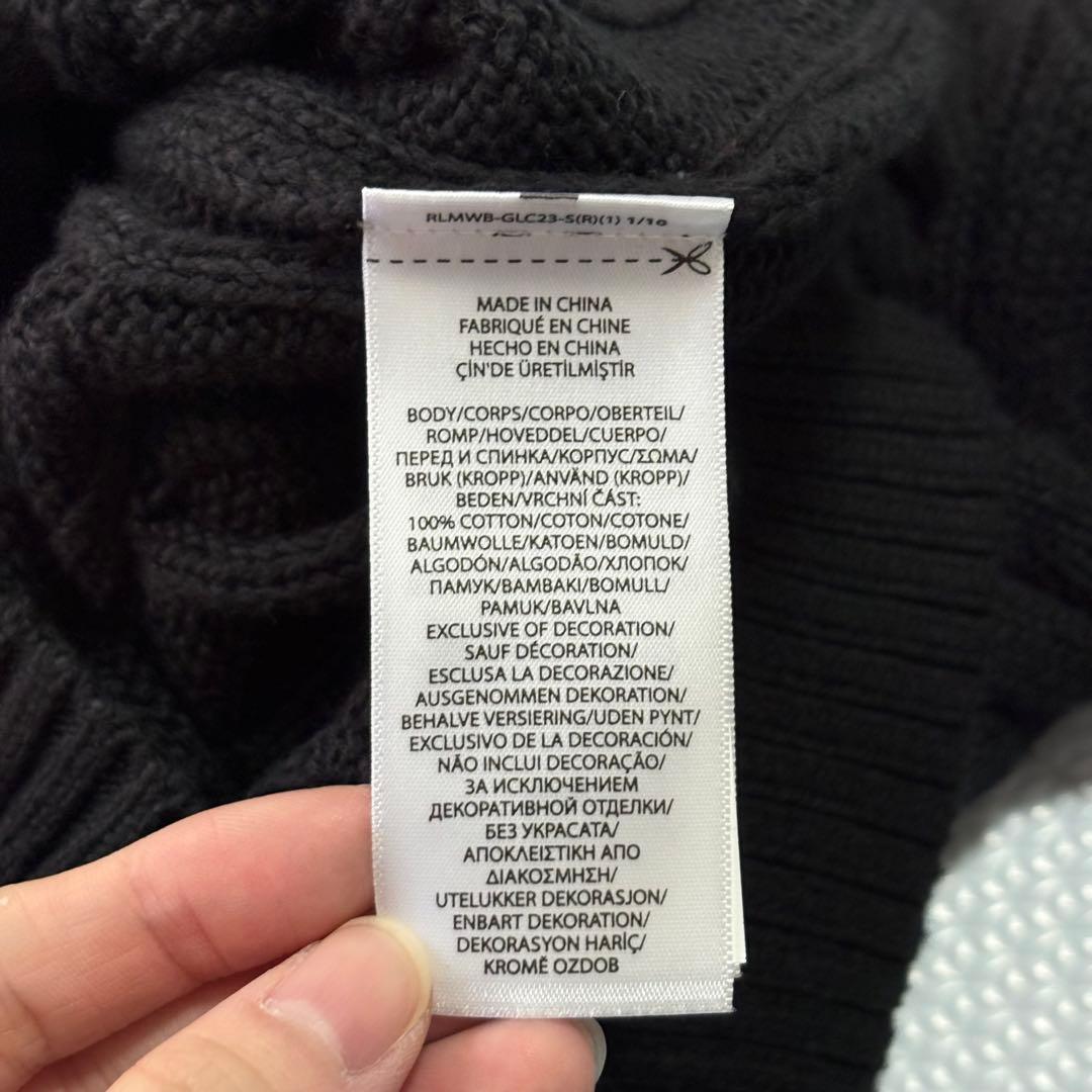 ✨美品✨ ポロラルフローレン現行QR黒 ケーブルニットM - メルカリ