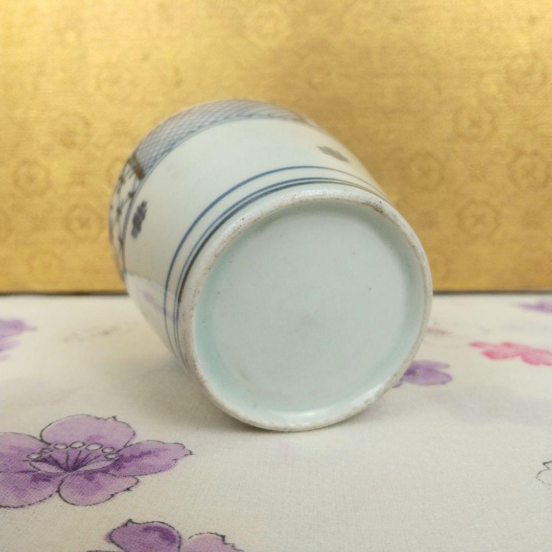 お値下げしました！】古伊万里 そば猪口 染付 市松格子文 - メルカリ