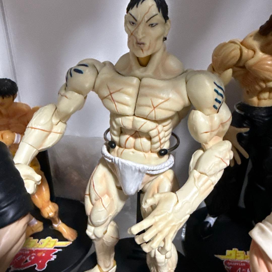 グラップラー刃牙フィギュア5体刃牙，勇次郎、独歩黒，独歩白，花山