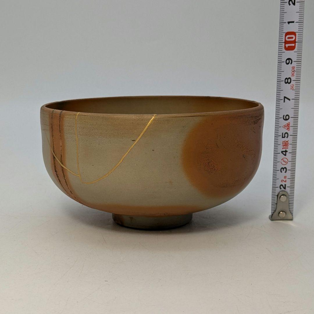 金継ぎあり】三代 松田華山 備前焼 緋襷茶盌 共箱共布 抹茶碗