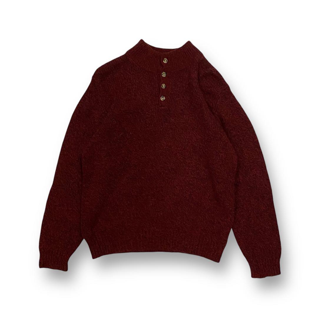 00s L.L.BEAN エルエルビーン　ウールヘンリーネックニットセーター