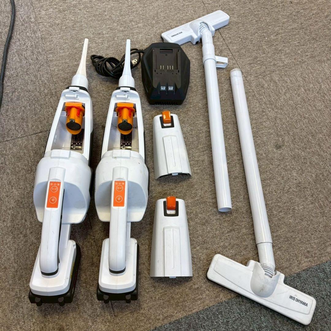 アイリスオーヤマ　JCL18-W 充電式掃除機　2020年製　2セット 掃除機 コードレス 紙パック式 2way 18V 充電式 バッテリー付き JCL18