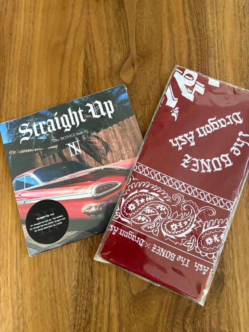 DragonAsh×TheBonez Straight Up CDバンダナセット 新品未開封】The BONEZ x Dragon Ash Straight Up EP (バンダナ付き 赤