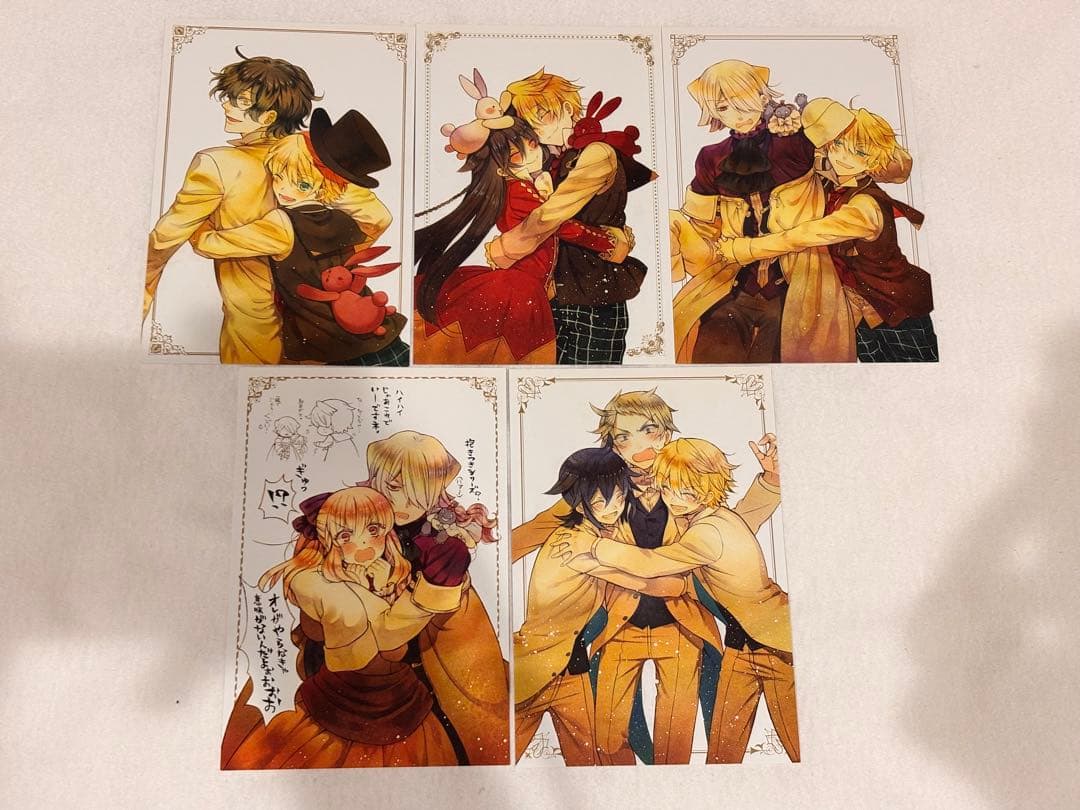 PandoraHearts 抱きつき ポストカード原画展　5点セット PandoraHearts 抱きつき ポストカード原画展 5点セット