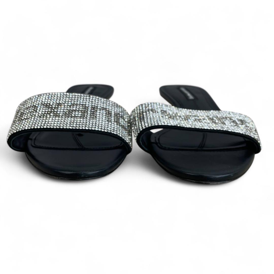 アレキサンダーワン 変形ミュール ラインストーン ヒール 37 24cm相当