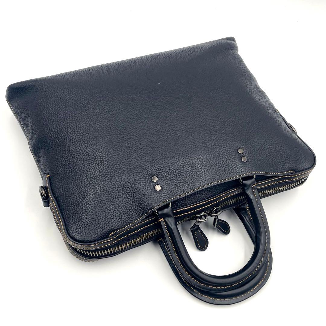 レア 極美品 コーチ ローグ 2way スリム ビジネスバッグ 本革 A4可 黒