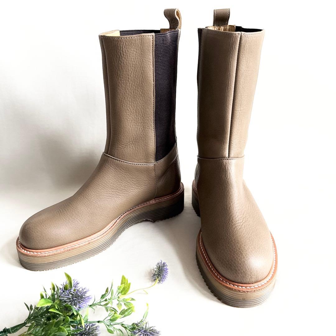 未使用品】パラスパレス レザー サイドゴアミドルブーツ DKソール