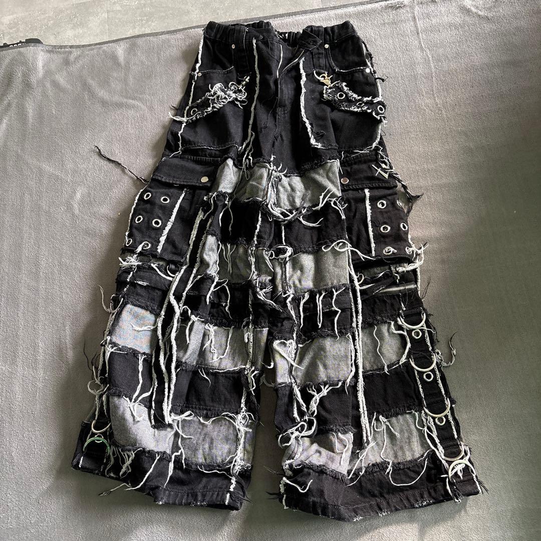 『REFLEM/レフレム』2WAY切替ワイドデニムカーゴパンツ サブカル 地雷系 REFLEM/レフレム』2WAY切替ワイドデニムカーゴパンツ（デニムパンツ