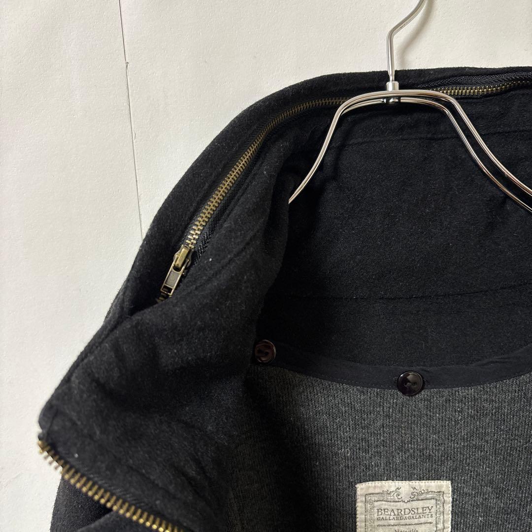 BEARDSLEY ビアズリー【F】膝丈コート ブラック フード ライナー 毛混