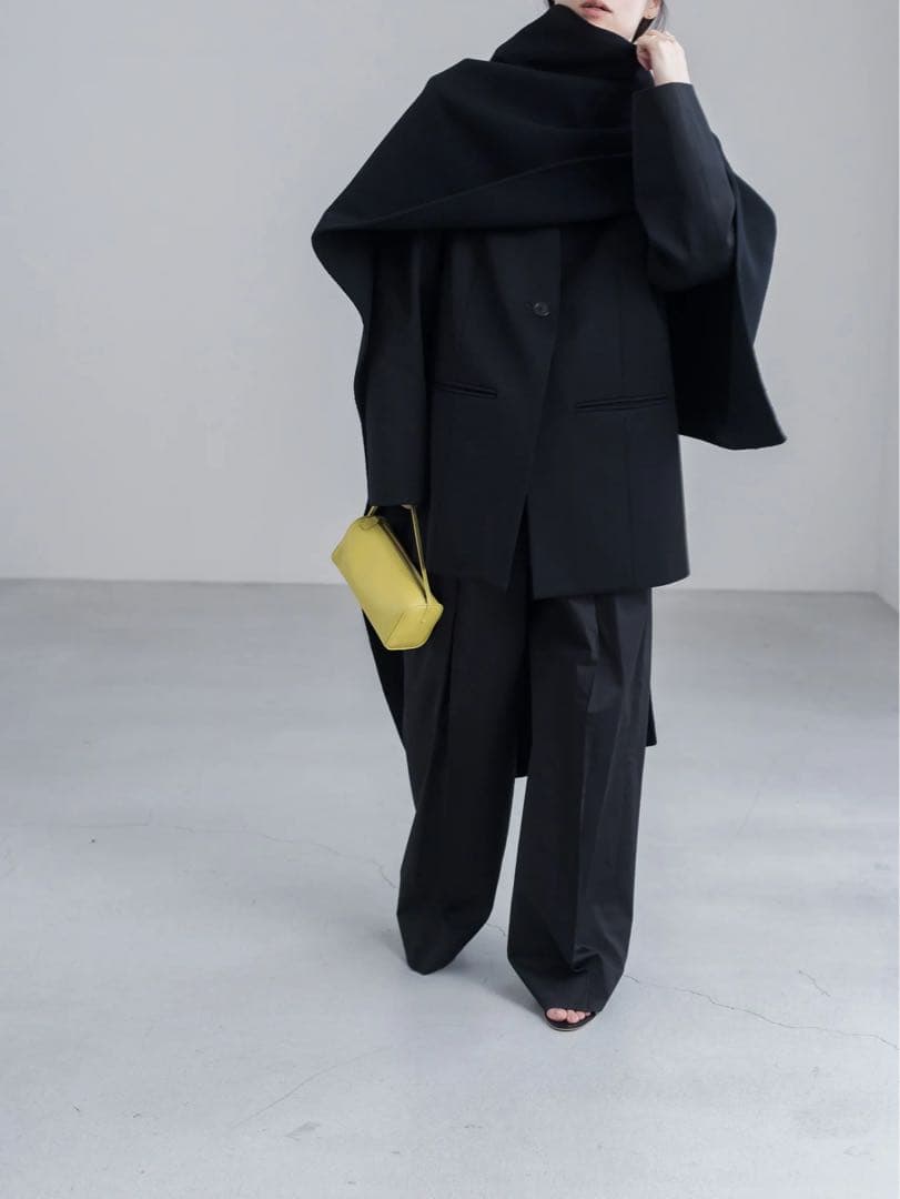 新品未使用タグ付き】digne throw shawl coat ブラック - メルカリ