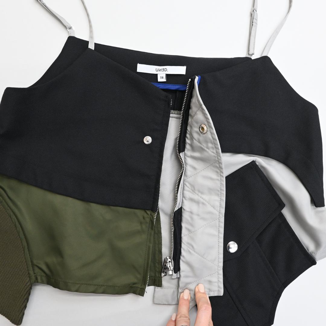 □ 44279☆年 UN3D. アンスリード MA-1ドッキングビスチェ 38 レディース