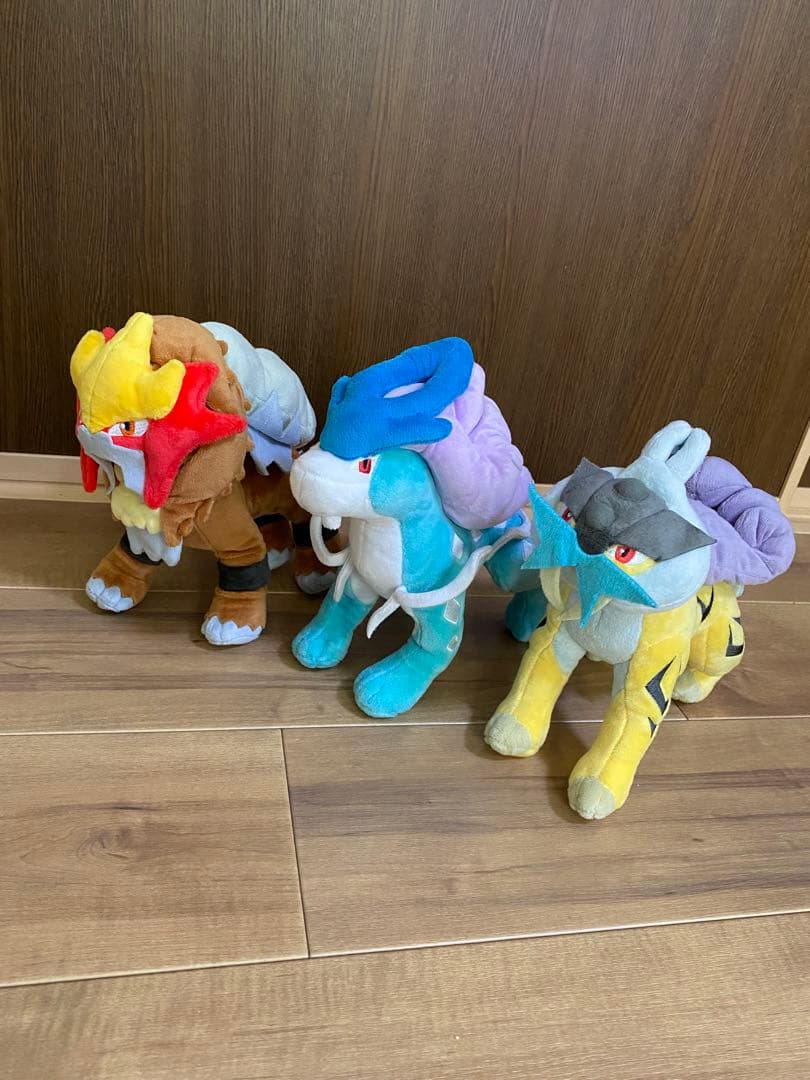 ポケモン ぬいぐるみセット エンテイ スイクン ライコウ バラ売り不可】ポケモン スイクン エンテイ ライコウ 3犬 ぬいぐるみ