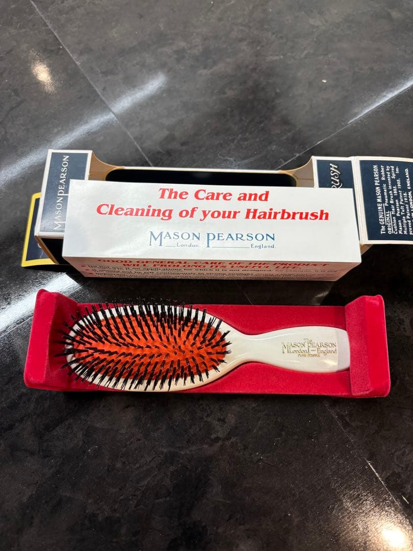 Mason Pearson ポケットヘアブラシ ポケットエクストラブリッスルダーク・ルビー | 《公式》英国伝統の最