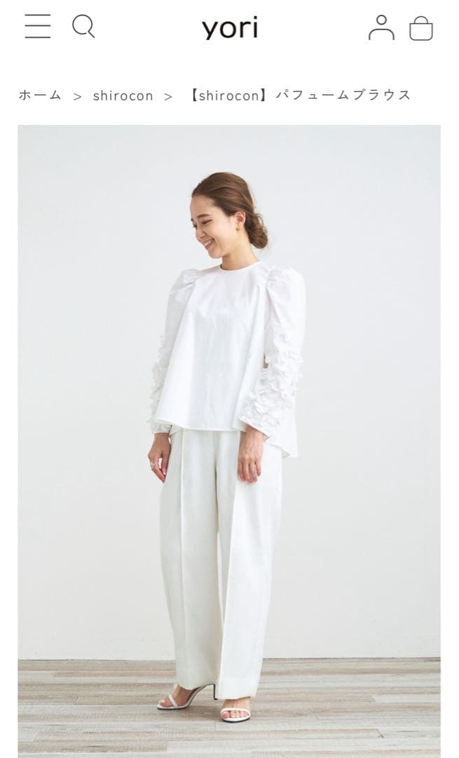 shiroconシロコン yoriヨリ パフュームブラウス 38 フラワー お花