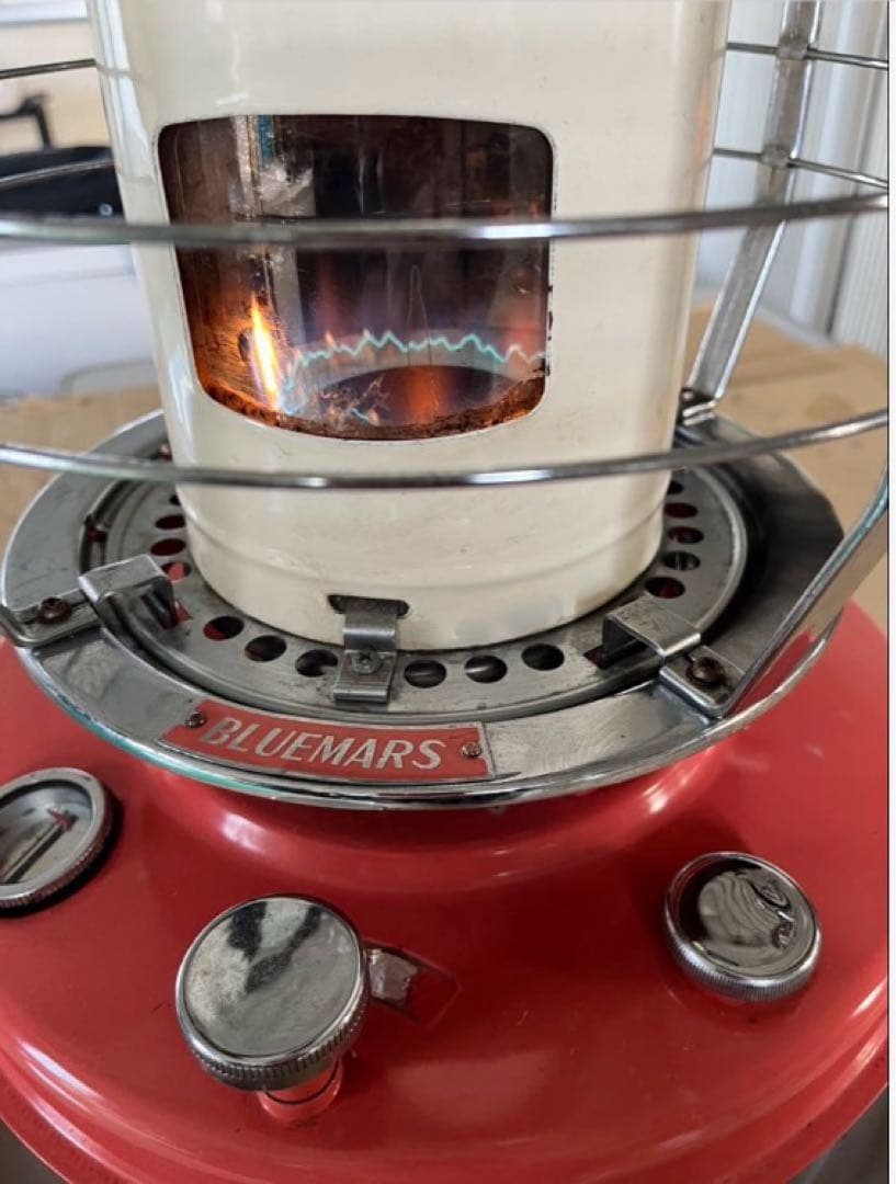 ☆昭和レトロ ビンテージストーブ BLUEMARS チムニーガードストーブ