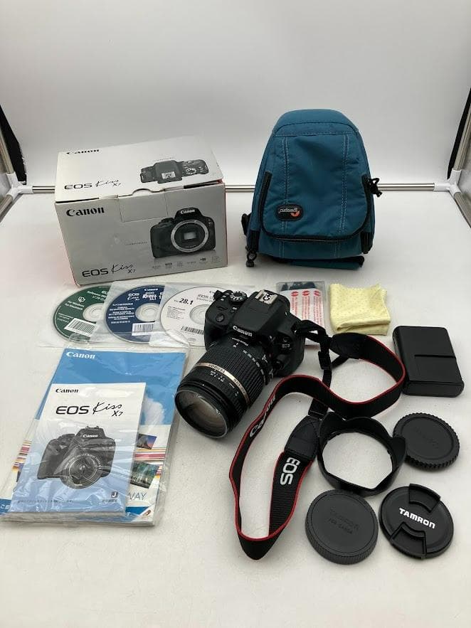 【美品】Canon EOS Kiss X7 デジタル一眼レフカメラ　一式 キヤノン（Canon） Canon EOS kiss X7 レンズセット デジタル 一眼レフ