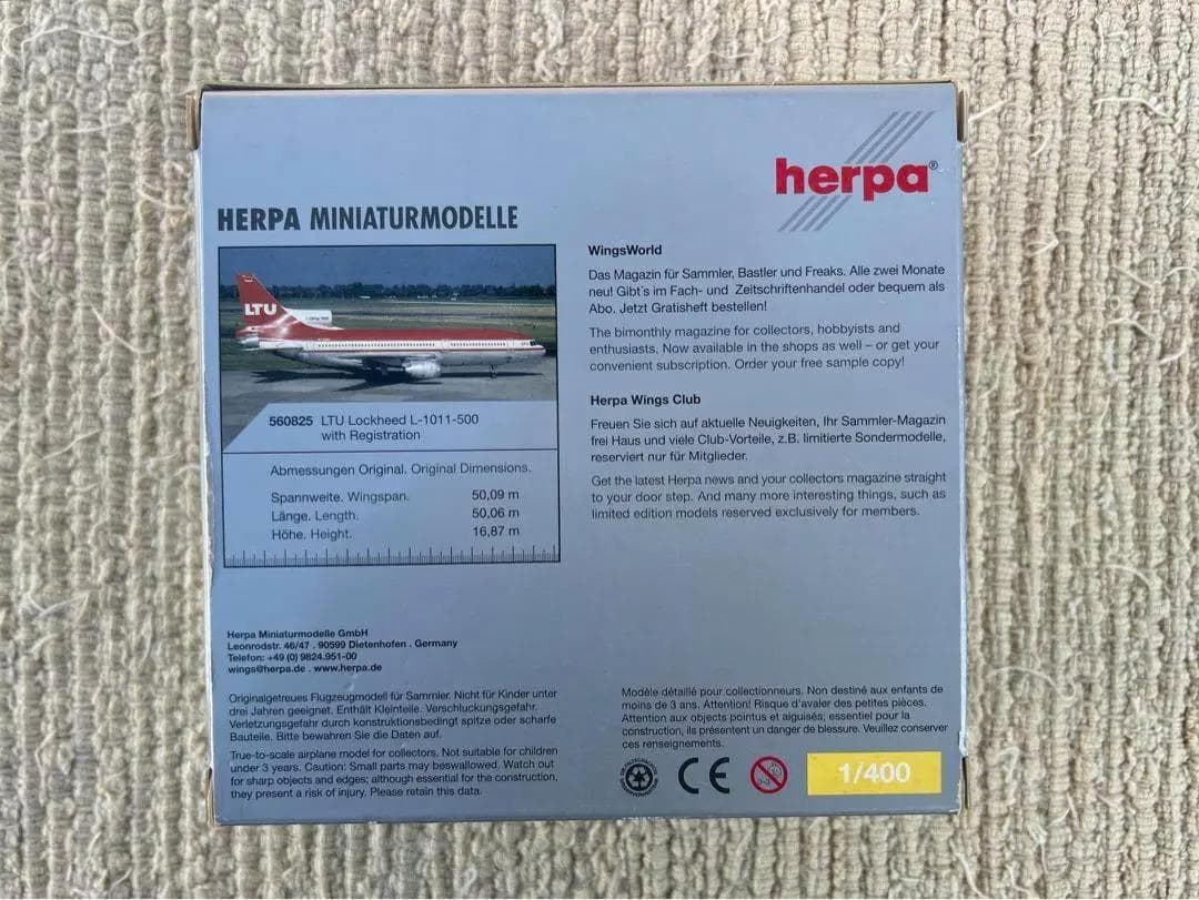 ◉herpa ヘルパ LTU Lockheed L-1011-500 1/400 - メルカリ