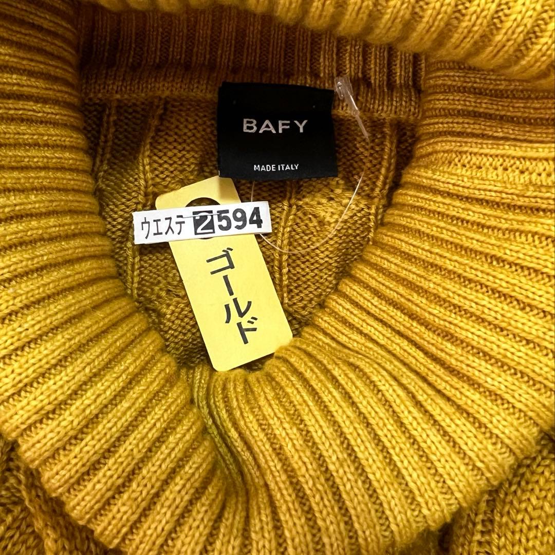 美品 3.9万 BAFY タートルネック 48 マスタード イタリア製 バフィー