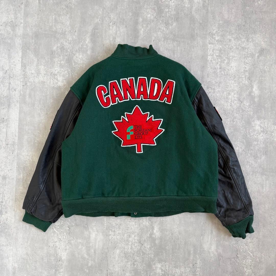 CONCORD 90s~ ウール×レザー CANADA スタジャン XL 刺繍 - メルカリ