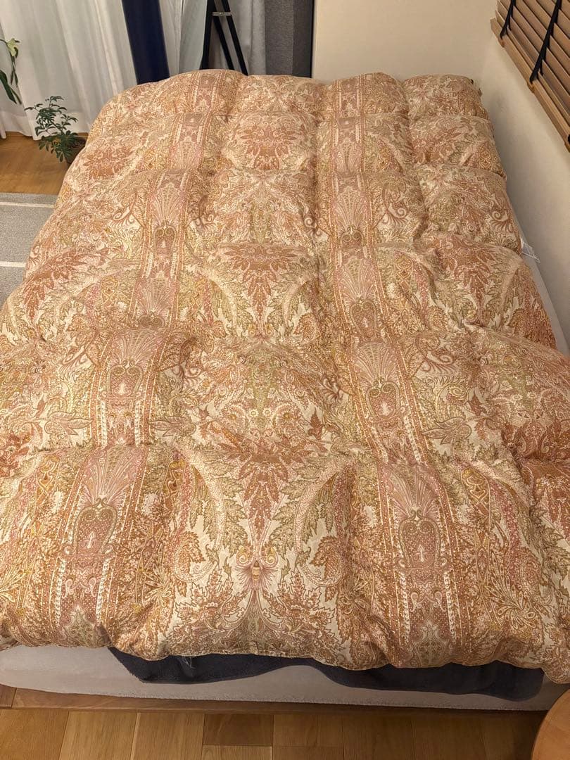 昭和西川　ペイズリー柄 掛け羽毛布団 西川 羽毛布団 ホワイトダックダウン93％ ペイズリー柄 シングルロング