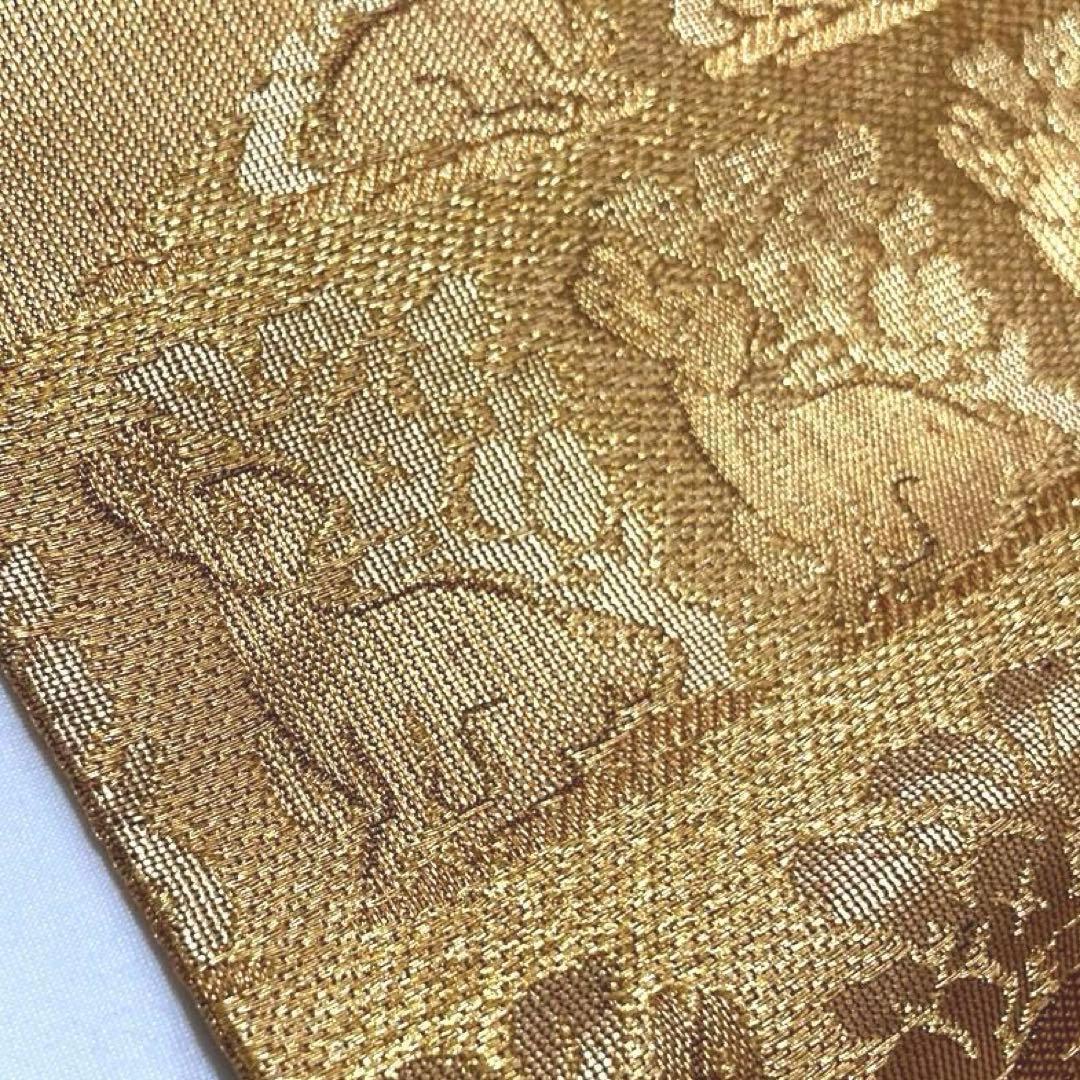 マリリン様専用 袋帯【洛風林】工芸帯地 正絹 色紙花兎文 全通柄 金糸
