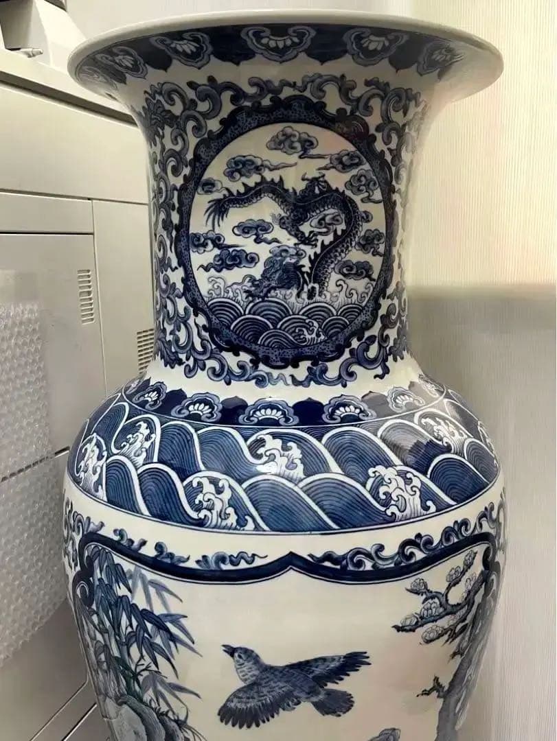 中国 大清康熙年製 青花 大壺 陶芸古美術 瓶。 - メルカリ