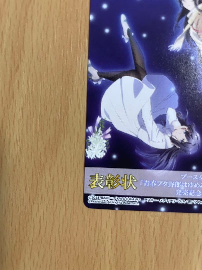 青ブタ 桜島麻衣 ヴァイス 表彰状 タイトルカップ 牧之原翔子 敢闘賞