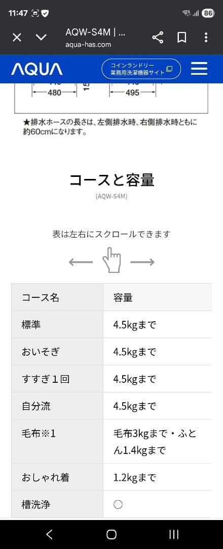 配送無料！AQUA 縦型洗濯機 4.5kg 3Dアクティブ洗浄(早い者勝ち)