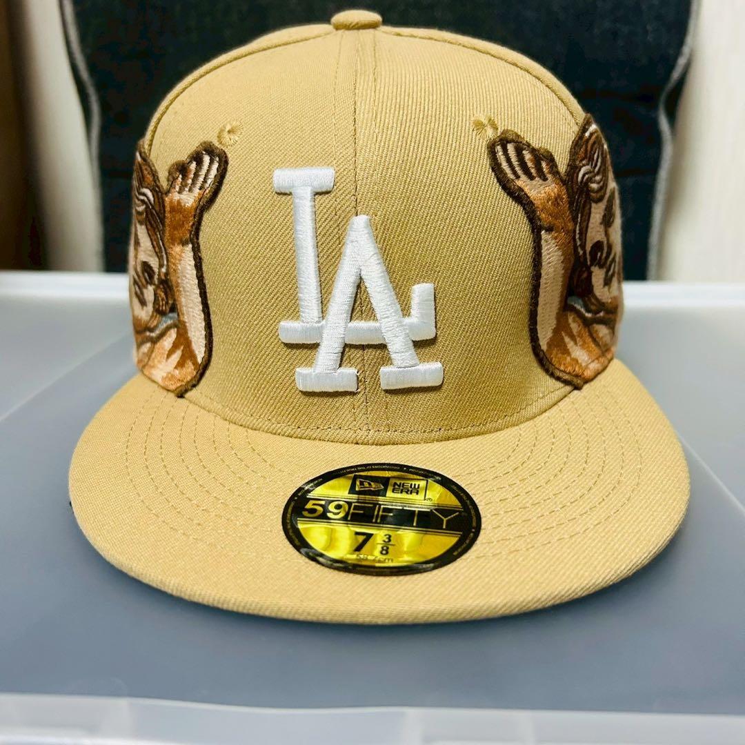 遠*介様 新品未使用 ニューエラ キャップ ドジャース ベージュ 58.7cm